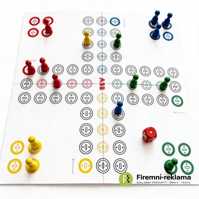 Promotional "Ludo" board game, with custom printing on the game board—the perfect solution for corporate gifts, events, marketing campaigns, or sales promotions