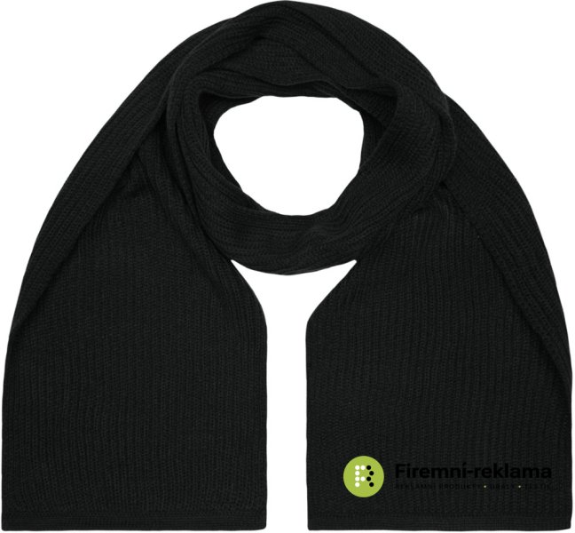 Knitted Scarf - Colour: black, Size: one size