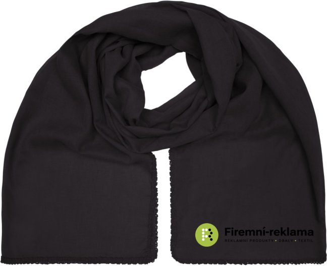 Cotton Scarf - Colour: black, Size: one size