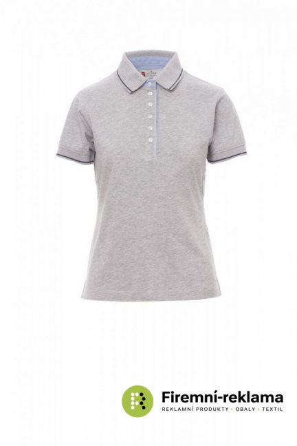 Women's polo shirt LEEDS MELANGE - Colour: šedá melanžová/námořnická, Size: M
