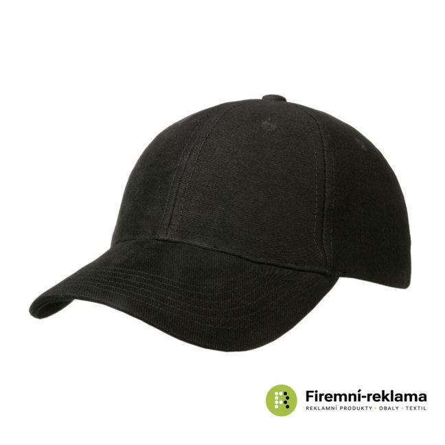 Cap 6 panels with advertising print - Packaging: 100pcs, Colour: white