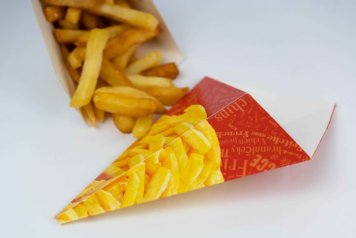 Paper boxes - cones for French fries with custom printing