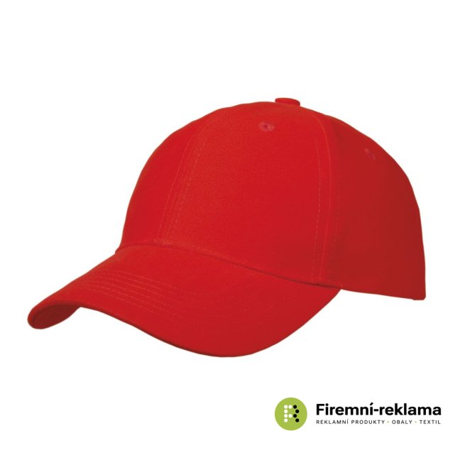 Cap 6 panels with advertising print - Packaging: 100pcs, Colour: white