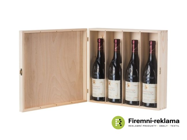 Corporate gift - Wooden box for 4 wines