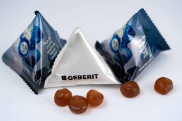 Reklamní želé bonbony v pyramidovém sáčku s vlastním potiskem