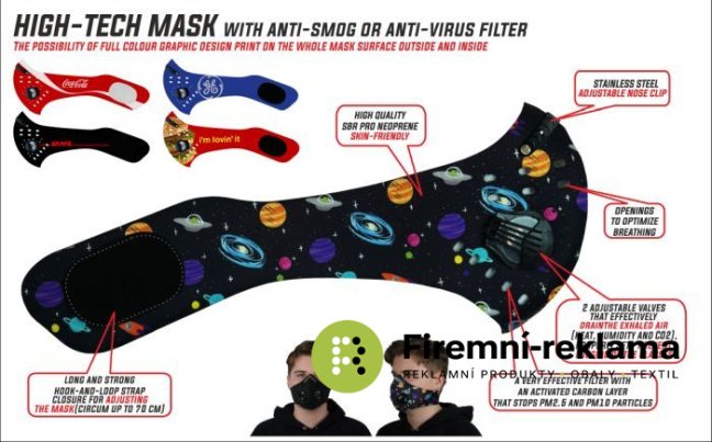 Neoprene masks with filter - Packaging: 10pcs