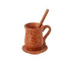 Coconut mug with spoon