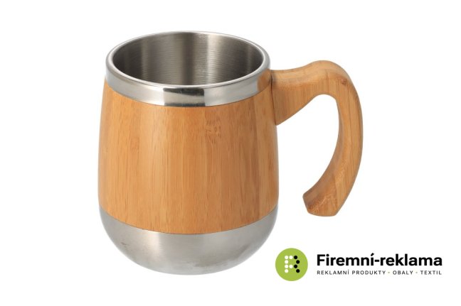 Wooden mug with stainless steel
