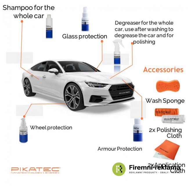 Nano car cosmetics Pikatec set Diamond - Packaging: 5pcs
