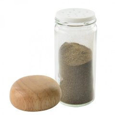 Glass spice jar - wooden 80ml