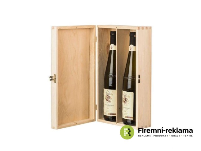 Corporate gift - Wooden box for 2 wines
