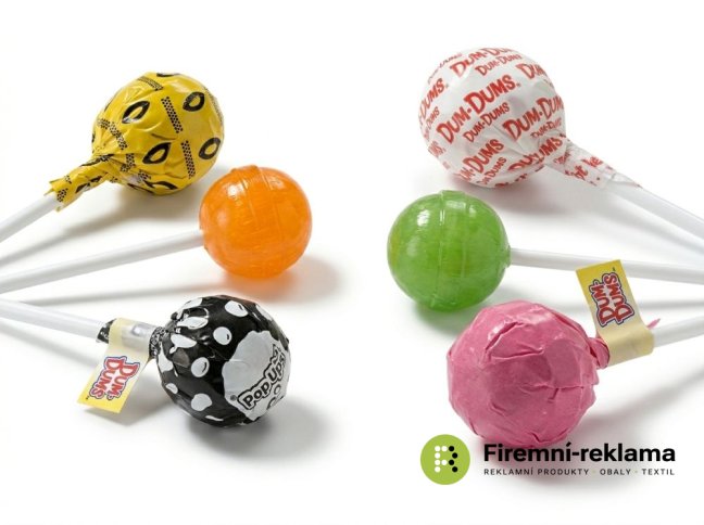 Round promotional lollipops with custom packaging printing