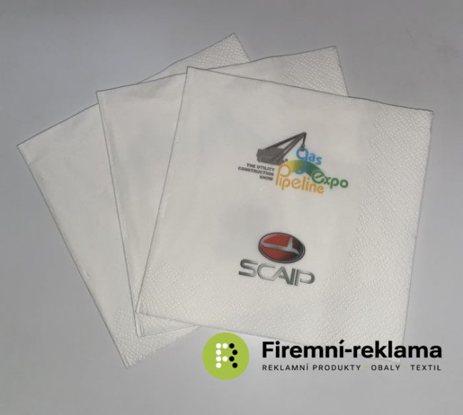 Cocktail napkins with print - Packaging: 2000pcs, Colour: white