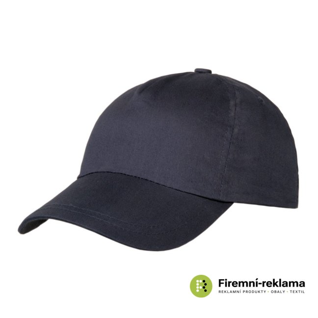 Cap 5 panels with advertising print - Packaging: 100pcs, Colour: blue