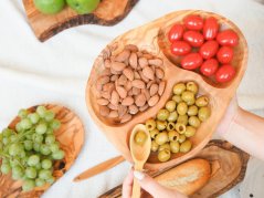 Olive wood serving bowl, divided