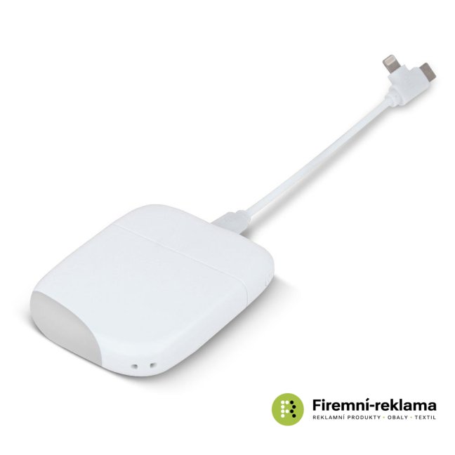 Reklamní powerbanka Xoopar ICE P 5 000 mAh s LED podsvícením, bílá barva, vhodná jako firemní dárek, promo předmět nebo eventový produkt