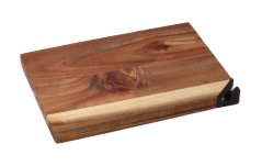 Acacia cutting board with knife sharpener 25 x 18 cm