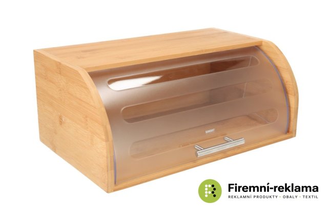 Bamboo bread box BRILLANTE 40.5 x 27 x 17 cm with plastic lid