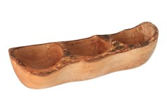 Three-piece olive wood bowl