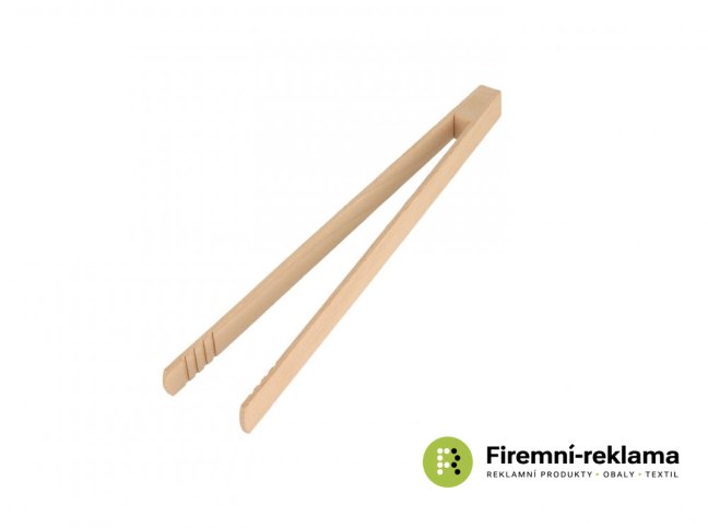 Small wooden grill tongs