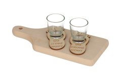 Cutting board with shots