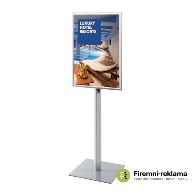 Info Pole Standard Poster Stand - Colour: silver, Variant: Info Pole Design Standard 25 mm Mitred Corners A1, Media Size: A1 (594 x 841 mm), Frame Profile: 25 mm, Corner Type: Mitred Corners