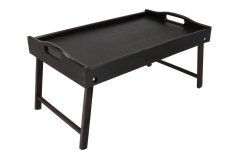 Wooden serving table for bed 50x30 cm dark