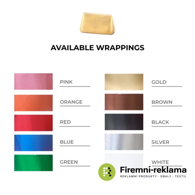 Barvy obalů pro čokoládu Gianduiotti Mini 5 g s vlastním potiskem