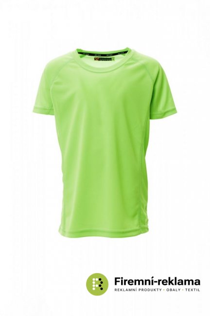 Children's T-shirt RUNNER KIDS - Colour: fluo green, Size: 9/10