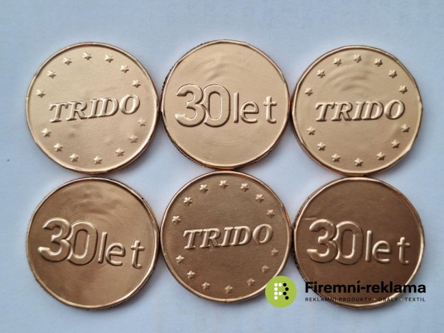 Čokoládové mince s ražbou