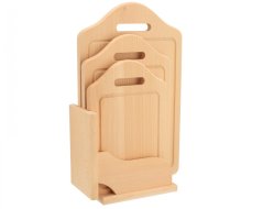 Set of cutting boards with stand