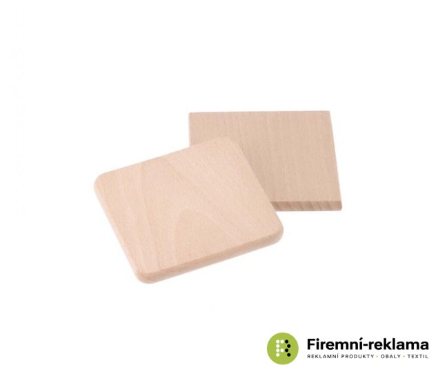 Set of 6 square beech wood coasters