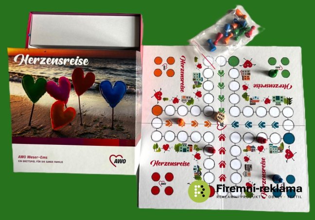 Promotional "Ludo" board game, with custom printing on the box and game board—the perfect solution for corporate gifts, events, marketing campaigns, or sales promotions