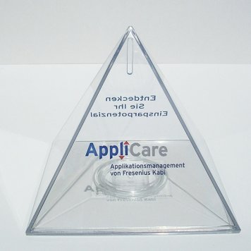Transparent personalised money box - pyramid