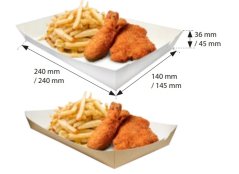 Paper food trays with possibility of advetising print