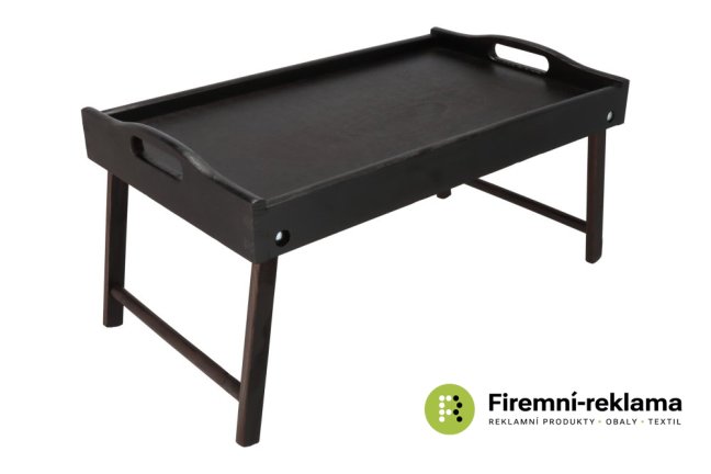 Wooden serving table for bed 50x30 cm dark