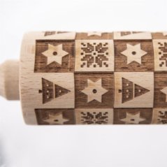 Embossed rolling pin for Christmas dough