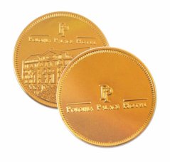 Chocolate coins with a mintage of