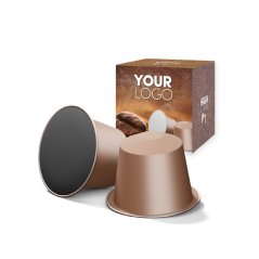 Nespresso coffee capsules in box with custom printing