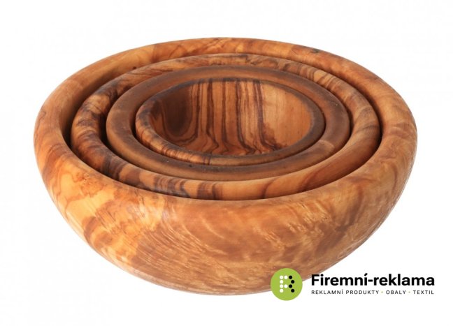 Set of small olive wood bowls - 4 pcs