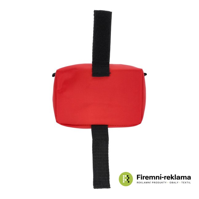 First Aid kit 16pc Fuji: outdoor bicycle first aid kit - suitable for attaching to a bicycle or wrist, suitable for advertising printing on red nylon packaging, contains 16 first aid items, suitable as a corporate gift for employees, sports clubs, event participants