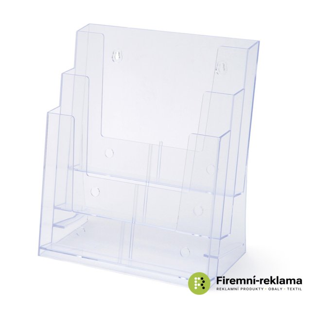 Universal Leaflet Holder - Colour: transparent, Variant: Scritto® Brochure Holder Counter/Wall 3x A4 Portrait, Media Size: A4 (210 x 297 mm)