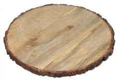 Mango wood mat with bark - 39 cm