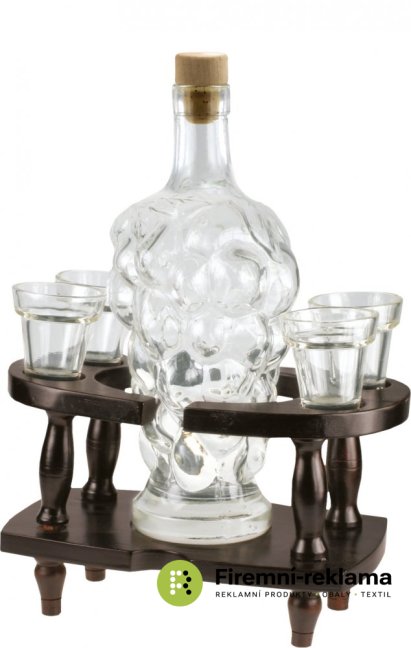 Wooden stand with carafe