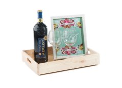 Dřevěná bedýnka 40 x 30 x 6 cm - přírodní