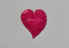 Heart-shaped promotional sugar with custom printing