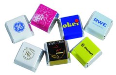Belgian pralines with wrapper