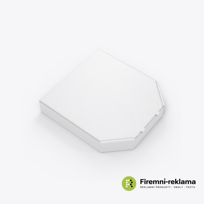 Krabice na pizzu bez potisku víka - Pizza box barva: bílá / bílá, Pizza box velikost: 24x24x3 cm, Balení: 200ks