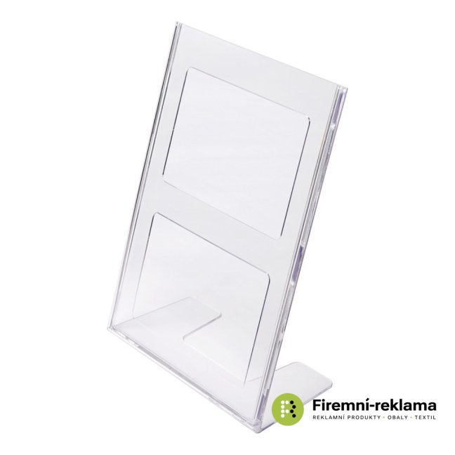 A4 Portrait Leaflet Holder Menu Stand - Injection moulded - Colour: transparent, Media Size: A4 (210 x 297 mm)