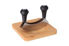 Bambusová deska s nožem na krájení bylinek